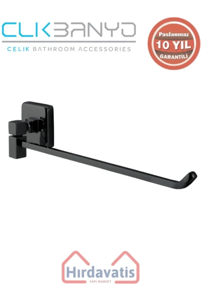 ÇELİK BANYO Paslanmaz Pirinç Kumru Tekli Döner Havluluk Mat Siyah ürün görseli