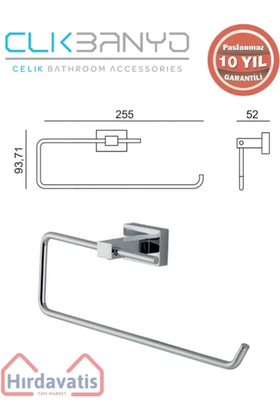 ÇELİK BANYO Paslanmaz Pirinç Kenzo Kağıt Havluluk - Resim 2