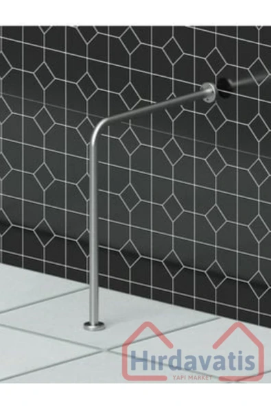HIRDAVATİS YAPI MARKET Yaşlı Hasta Bedensel Engelli Yerden Duvara Tutunma Barı Paslanmaz Banyo Wc Tutamağı Mat Krom - Resim 3
