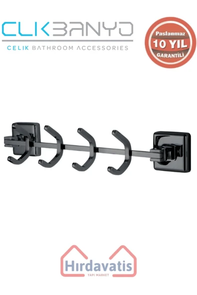 ÇELİK BANYO Paslanmaz Pirinç Kumru 4’lü Askılık Mat Siyah ürün görseli