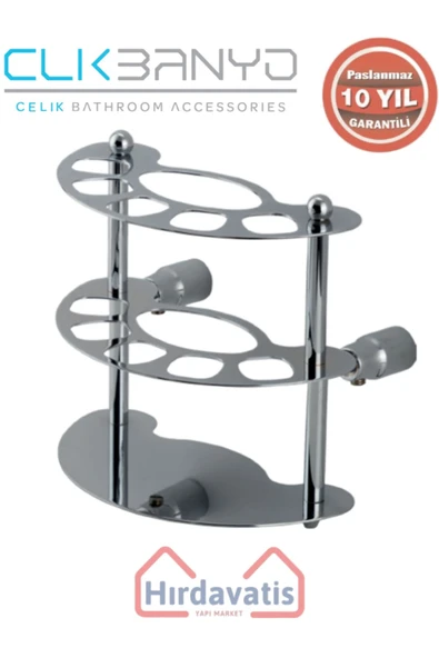 ÇELİK BANYO Paslanmaz Pirinç Bella Ay Montajlı Fırçalık Krom ürün görseli