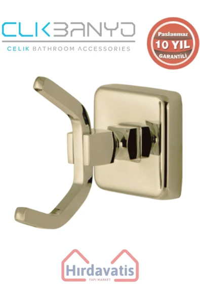 ÇELİK BANYO Paslanmaz Pirinç Kumru 1’li Askılık Altın Sarı Gold ürün görseli