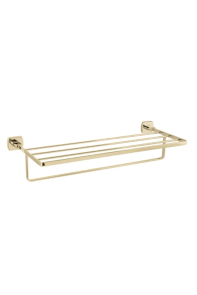 ÇELİK BANYO Paslanmaz Pirinç Milano  Raf Havluluk 50cm Altın Sarı Gold - Resim 3