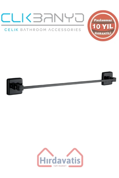 ÇELİK BANYO Paslanmaz Pirinç Kumru Uzun Havluluk 50cm Mat Siyah - Resim 2