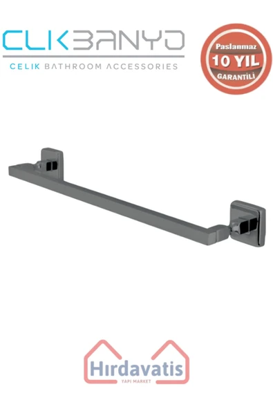 ÇELİK BANYO Paslanmaz Pirinç Kumru Kare Boru Uzun Havluluk 50cm Mat Siyah ürün görseli