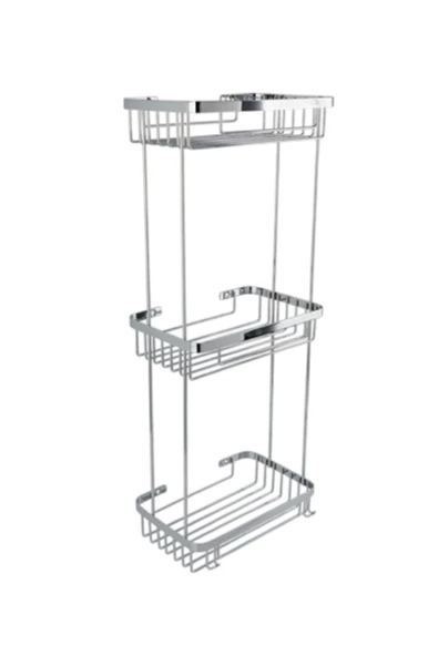 ÇELİK BANYO Taci 304 Üçlü 23x15cm Sabunluk Şampuanlık Ve Köşe Süngerlik - Resim 3