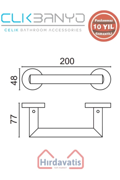 ÇELİK BANYO Paslanmaz Pirinç Flora Küvet Kolu 17cm Altın Sarı Gold - Resim 2