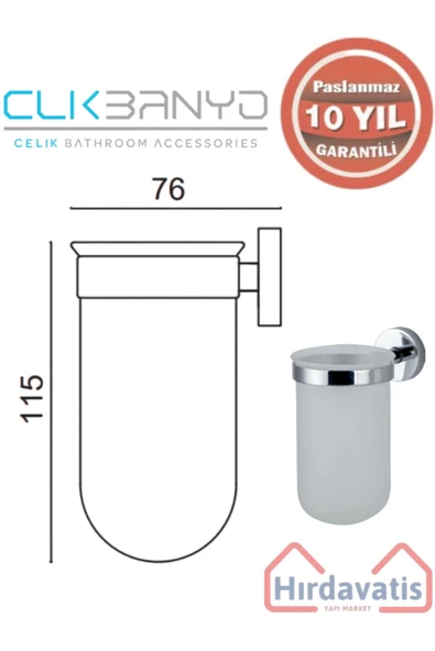 ÇELİK BANYO Paslanmaz Pirinç Eser Diş Fırçalık - Resim 2