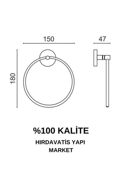 ÇELİK BANYO Clk Paslanmaz Pirinç Dilek Yuvarlak Havluluk - Resim 2