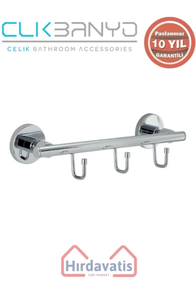 ÇELİK BANYO Paslanmaz Pirinç Flora 3’lü Askılık - Resim 3