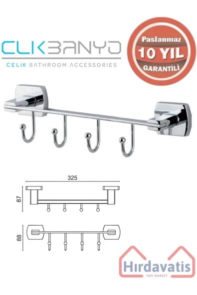 ÇELİK BANYO Paslanmaz Pirinç Milano 4’lü Askılık ürün görseli
