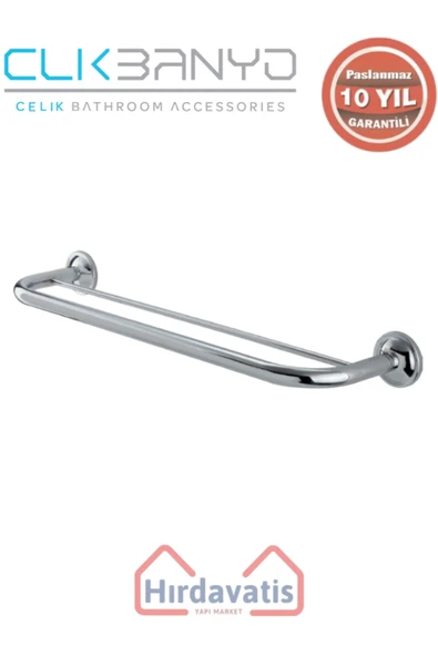 ÇELİK BANYO Paslanmaz Pirinç Bella İkili Uzun Havluluk 60cm ürün görseli