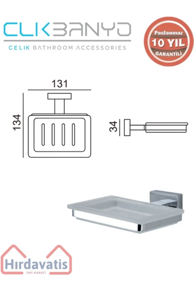 ÇELİK BANYO Paslanmaz Pirinç Kenzo Sabunluk - 2