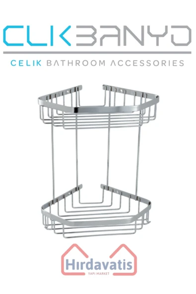 ÇELİK BANYO Selen 304 İkili 19x19cm Sabunluk Şampuanlık Ve Köşe Süngerlik ürün görseli