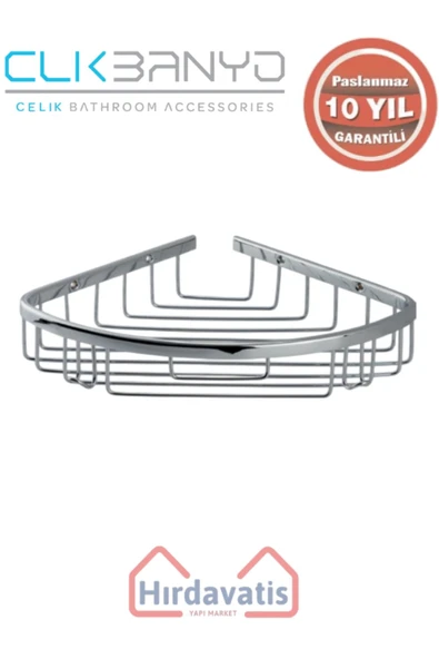 ÇELİK BANYO Paslanmaz Pirinç Zerrin Tekli 22x22cm Sabunluk Şampuanlık Ve Köşe Süngerlik - Resim 3