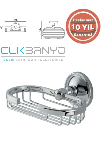 ÇELİK BANYO SÜMBÜL TEL SABUNLUK ROZETLİ ürün görseli