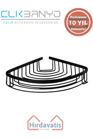 ÇELİK BANYO Paslanmaz Pirinç Destina Krom Tekli 19x19cm Sabunluk Şampuanlık Ve Köşe Süngerlik Mat Siyah - 3