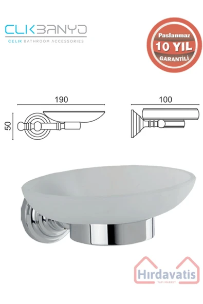 ÇELİK BANYO Paslanmaz Pirinç Ottoman Sabunluk 10 Yıl Garantili - Resim 2