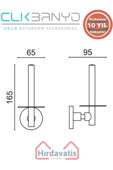 ÇELİK BANYO Paslanmaz Pirinç Flora Yedek Kağıtlık Altın Sarı Gold - Resim 2