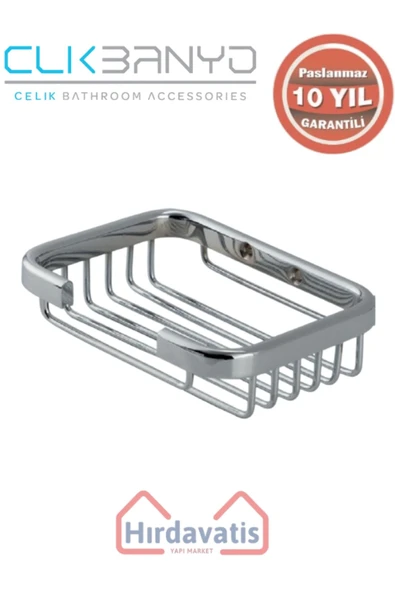 ÇELİK BANYO Paslanmaz Pirinç Kutup Kare Sabunluk 8x12cm Sabunluk Şampuanlık Ve Köşe Süngerlik ürün görseli 1