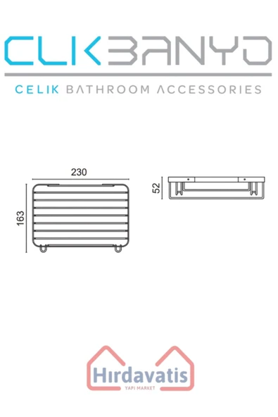 ÇELİK BANYO Tekli Metal Taci 23x15 Sabunluk Şampuanlık Ve Köşe Süngerlik - Resim 2