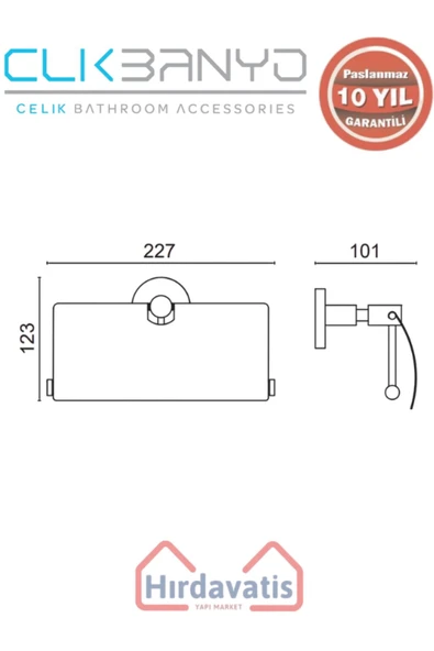 ÇELİK BANYO Paslanmaz Pirinç Flora Kağıtlık Geniș Kapaklı İkili Altın Sarı Gold - Resim 2