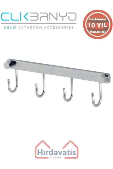 ÇELİK BANYO Paslanmaz Pirinç Bella Milas Dörtlü Askılık ürün görseli