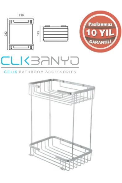 ÇELİK BANYO Taci Ikili 22X15 Sabunluk ve Şampuanlık ürün görseli
