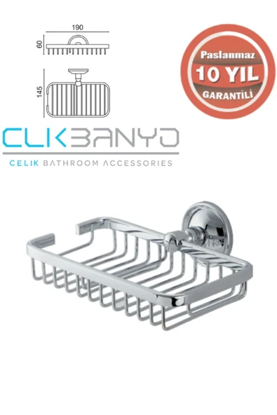 ÇELİK BANYO MERCAN ROZETLİ SABUNLUK VE ŞAMPUANLIK ürün görseli