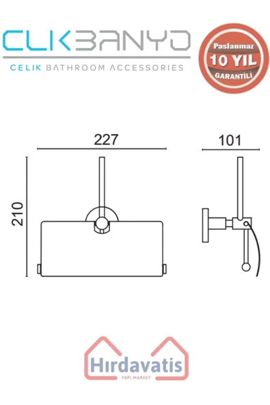 ÇELİK BANYO Paslanmaz Pirinç Flora Yedek Kağıtlık Geniș Kapaklı Üçlü Altın Sarı Gold - Resim 2