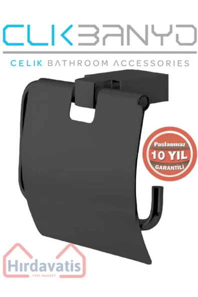CLK BANYO Paslanmaz Pirinç Titanik Mat Siyah Tuvalet Kağıtlık
