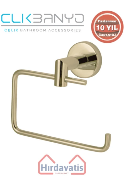 ÇELİK BANYO Paslanmaz Pirinç Flora Kağıtlık Kapaksız Altın Sarı Gold ürün görseli