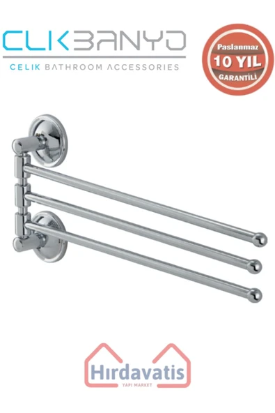 ÇELİK BANYO Paslanmaz Pirinç Bella Mimoza Üçlü Döner Havluluk ürün görseli