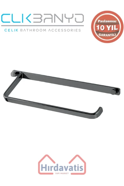 ÇELİK BANYO Paslanmaz Pirinç Mercan Kare Havluluk Mat Siyah ürün görseli