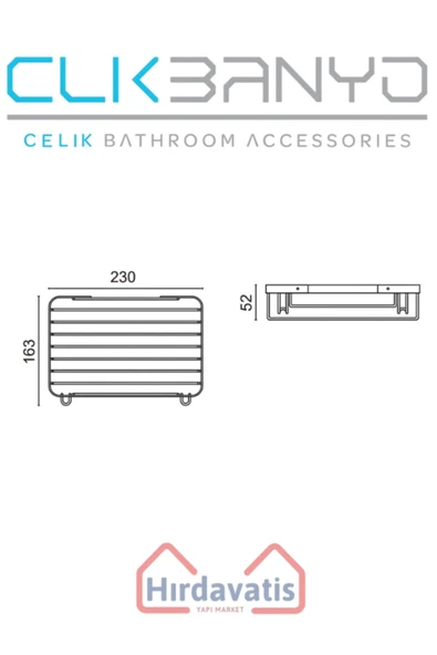 ÇELİK BANYO Tekli Metal Taci 23x15 Sabunluk Şampuanlık Ve Köşe Süngerlik - Resim 2