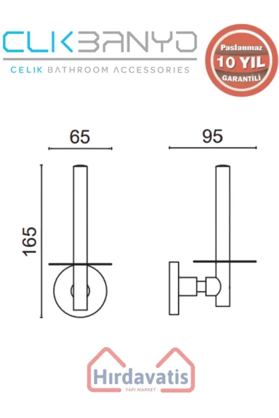 ÇELİK BANYO Paslanmaz Pirinç Flora Yedek Kağıtlık - Resim 2