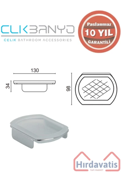 ÇELİK BANYO Paslanmaz Pirinç Milano Set Üstü Sabunluk - Resim 2