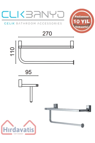 ÇELİK BANYO Paslanmaz Pirinç Swwor Kağıt Havluluk - Resim 2