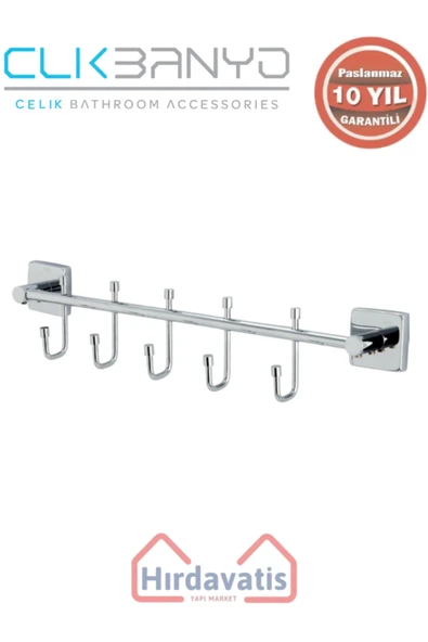 ÇELİK BANYO Paslanmaz Pirinç Vizyon 5’li Askılık ürün görseli 1