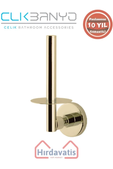 ÇELİK BANYO Paslanmaz Pirinç Flora Yedek Kağıtlık Altın Sarı Gold ürün görseli 1