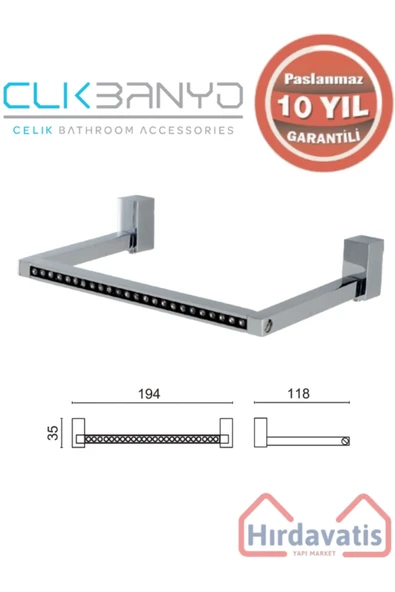 ÇELİK BANYO Paslanmaz Pirinç Swwor Kare Havluluk ürün görseli