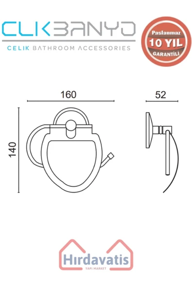 ÇELİK BANYO Paslanmaz Pirinç Bella Kağıtlık Gala Kapak - Resim 2