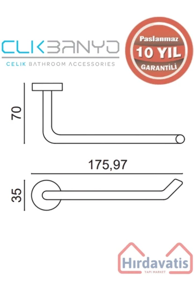 ÇELİK BANYO Paslanmaz Pirinç Eser Açık Kağıtlık - Resim 2