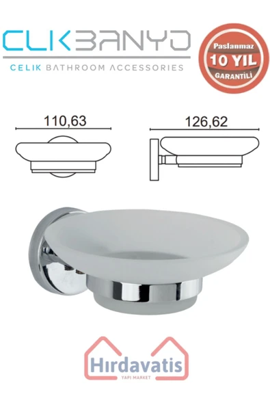 ÇELİK BANYO Paslanmaz Pirinç Karaca Sabunluk - Resim 2