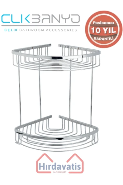 ÇELİK BANYO Paslanmaz Pirinç Destina Krom İkili 22x22cm Sabunluk Şampuanlık Ve Köşe Süngerlik ürün görseli 1