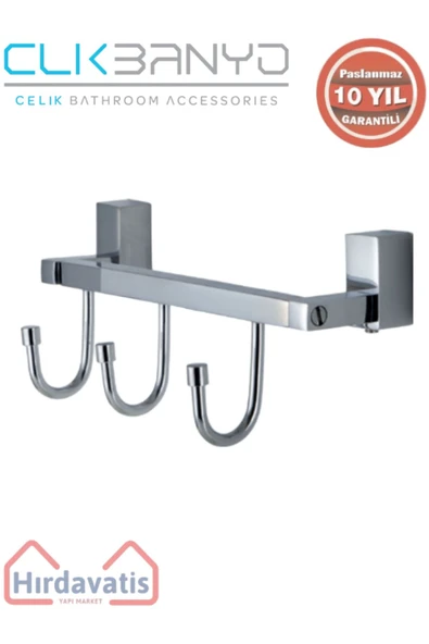 ÇELİK BANYO Paslanmaz Pirinç Swwor 3’lü Askılık ürün görseli