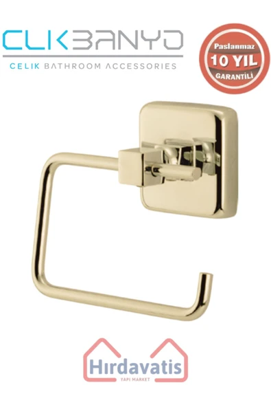 ÇELİK BANYO Paslanmaz Pirinç Kumru Açık Kağıtlık Altın Sarı Gold ürün görseli 1