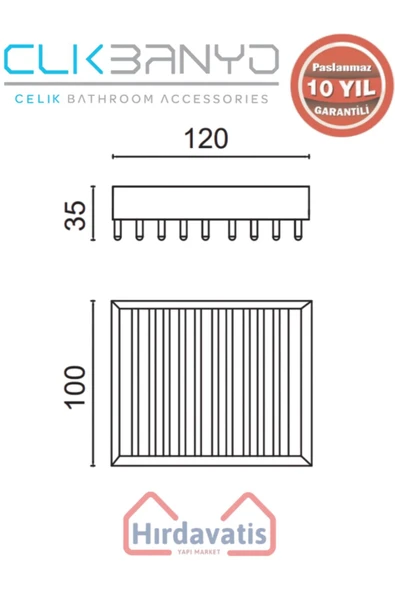 ÇELİK BANYO Paslanmaz Pirinç Kumru Lama Sabunluk 10x12 Altın Sarı Gold - Resim 2