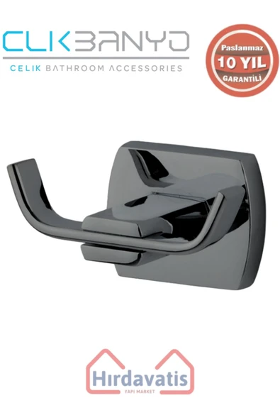 ÇELİK BANYO Paslanmaz Pirinç Milano 2’li Bornozluk Mat Siyah ürün görseli 1