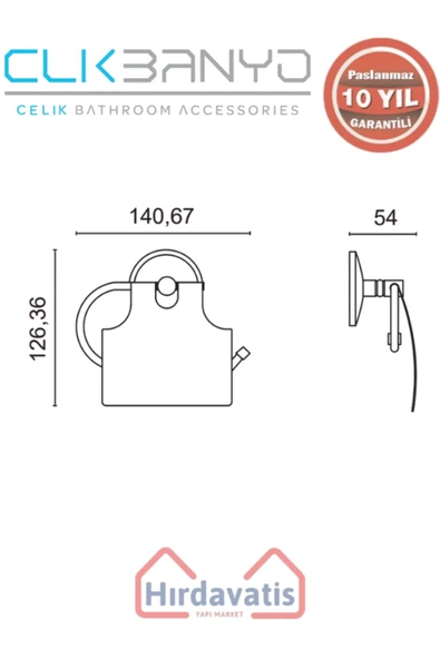 ÇELİK BANYO Paslanmaz Pirinç Bella Kağıtlık Jule Kapak - Resim 2